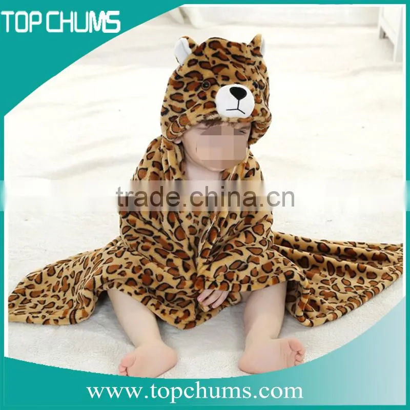 Hot sale cheap microfiber reactive printed cartoon kids animal bathrobe