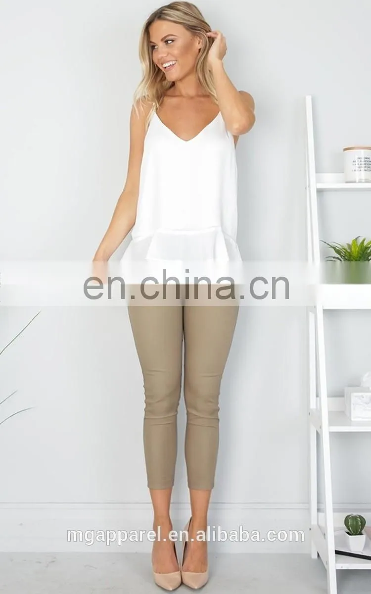 Latest tops designs girls ruffle halter halter neck tops wholesale