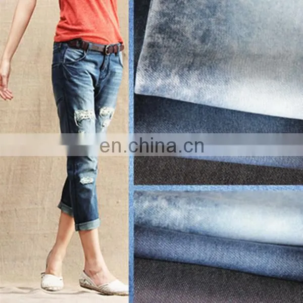 Cotton /spandex stretch denim Indigo blue denim with 11oz stone washed denim fabric