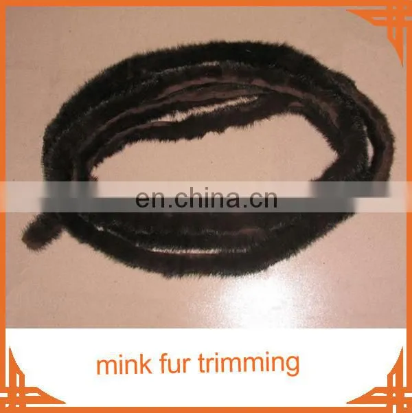 mink fur strip natural color