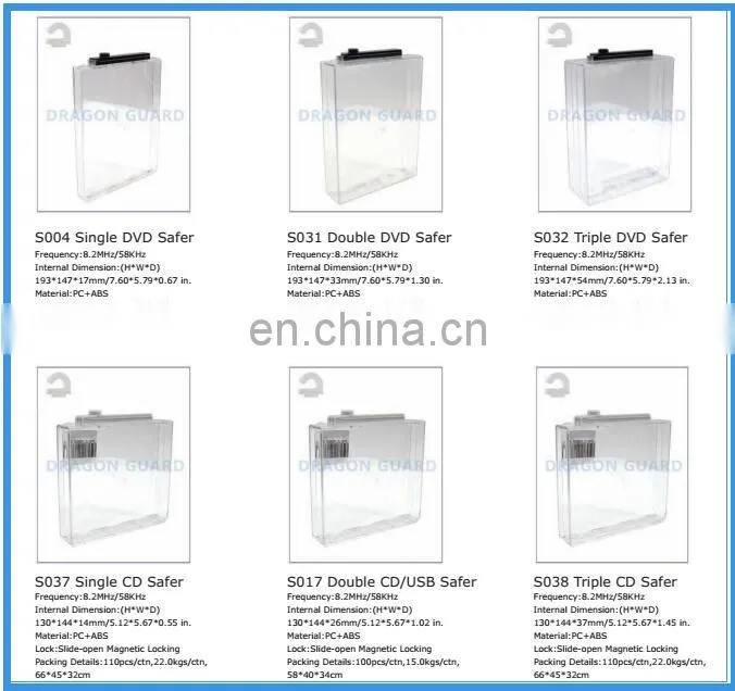 Dragon Guard am/rf double cd safer, double cd safer box for electronic store