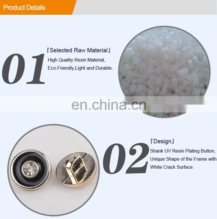 UV Plating Resin Button with Rhinestone BA60086