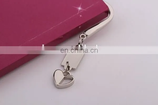 HOT SALE DESK DEPENDENT SILVER GIFT METAL HEART TAG BOOKMARK