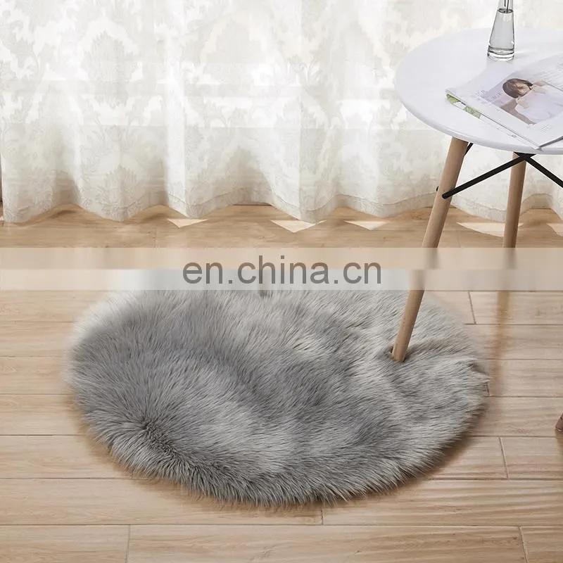 Luxury Home Decorative Long Pile Faux Fur Sheepskin Nature Shape Rug Carpet