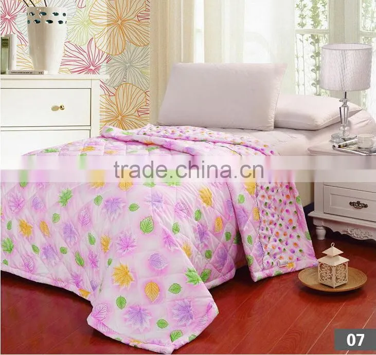Cheap durable polyester poly cotton as filling floral home use patchwork quilt
