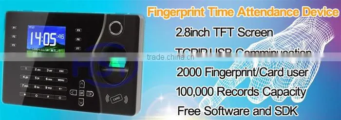 HSY-F81 plastic enclosure biometrics fingerprint reader time attendance machine