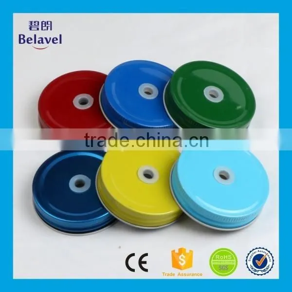 Wholesale food grade jar cap colorful custom mason jar metal lids