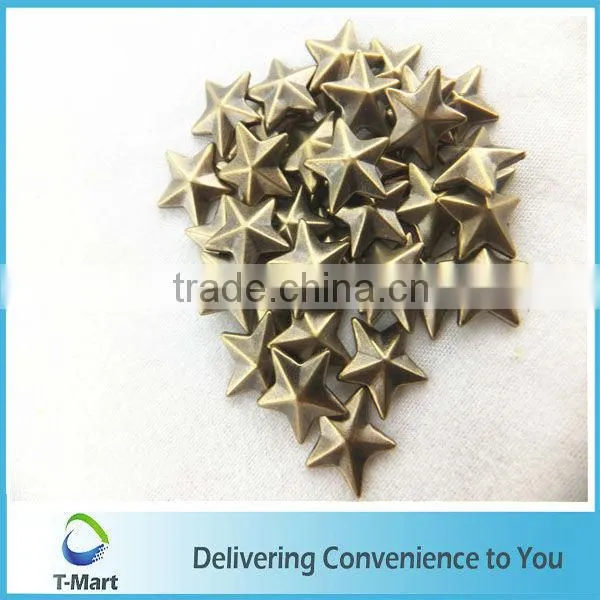 Decorative metal star studs for embellishment