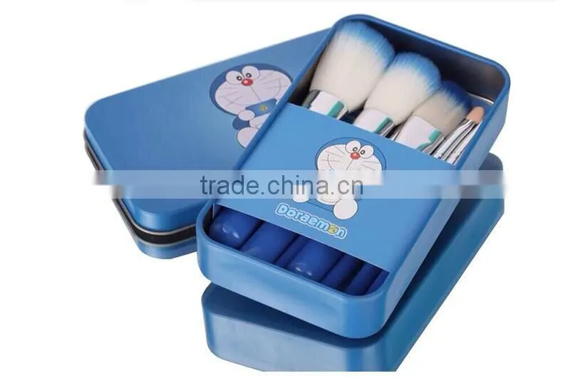 Comfortable doraemon cosmetic makeup brush with box