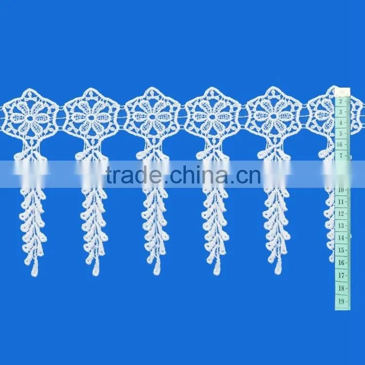 2016 Elegant embroidery fancy garment accessories 16.5 cm width bridal lace trim for wedding dress wholesale