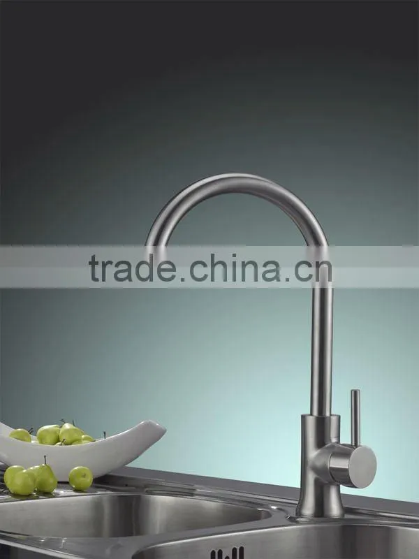 Silver Pullout Spray Kitchen Faucets Stainless Steel