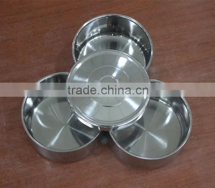 stainless steel color 2 layers hot lunch box/ insulated tiffin hand pot/ food carrier