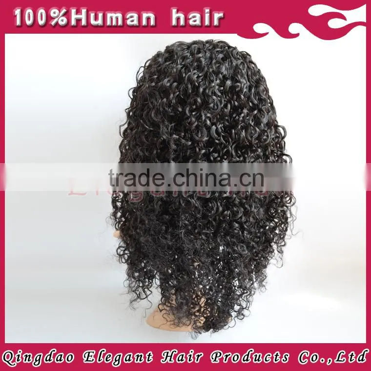Indian remy hair full swiss lace with elastic lace in the middle short afro wigs for black women