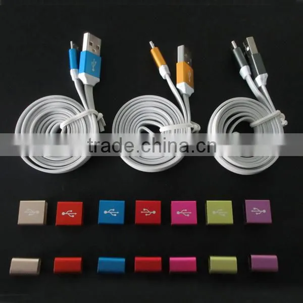 Colorful Metal USB Charger Cable Micro USB Data Cable