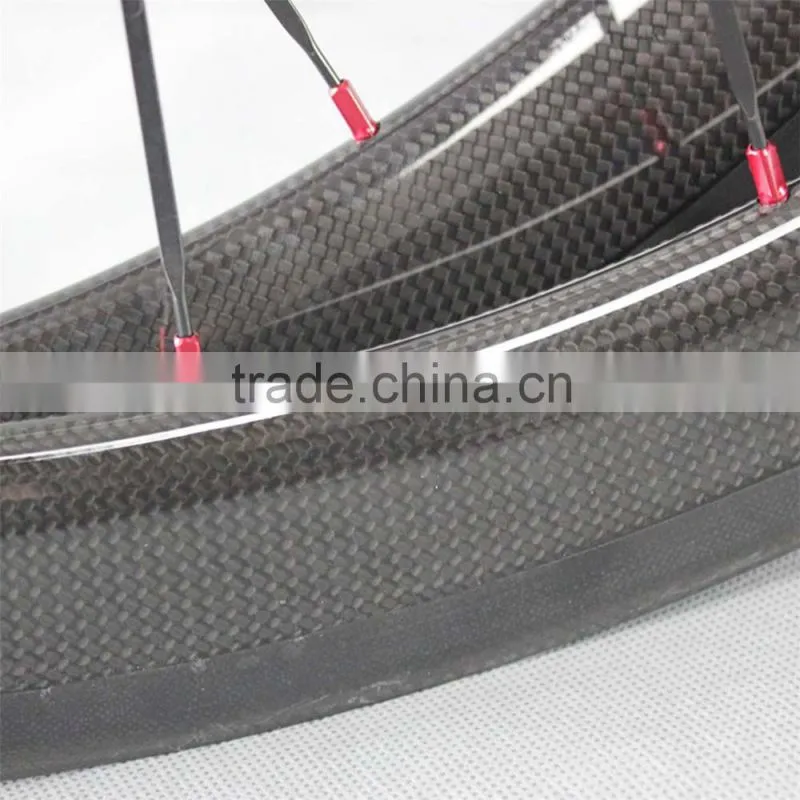 ICAN logos cheap OEM carbon wheels 50mm clincher Road Bike red hub