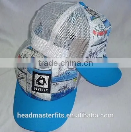 Custom print cheap baseball hats from china colorful mesh hat trucker hats