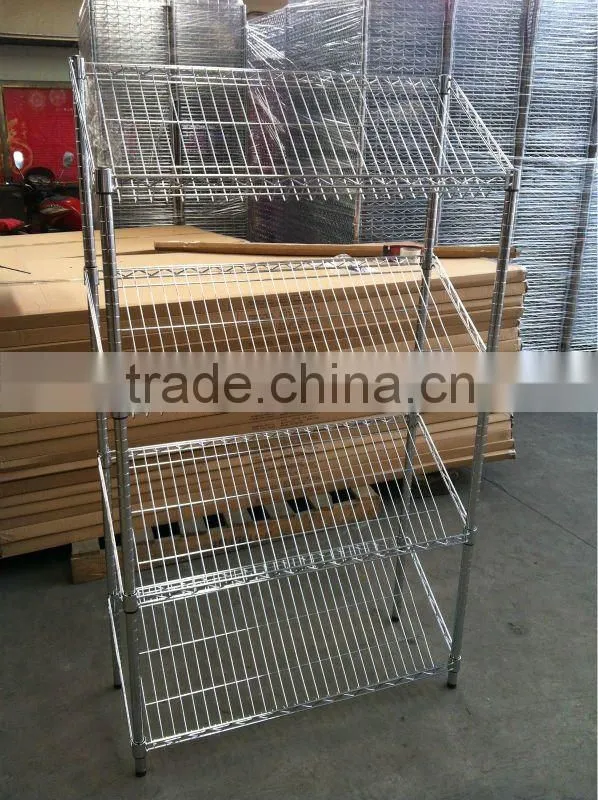 chrome slanted shelving