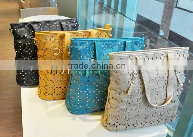hot sale fashion women pu tote bag different colors