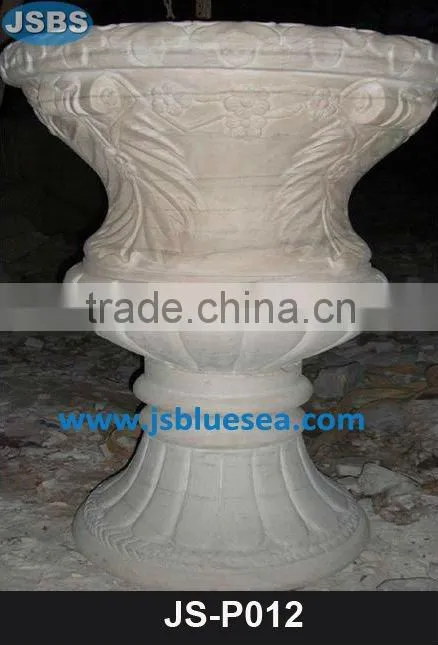 Ornamental garden flowerpot of marble