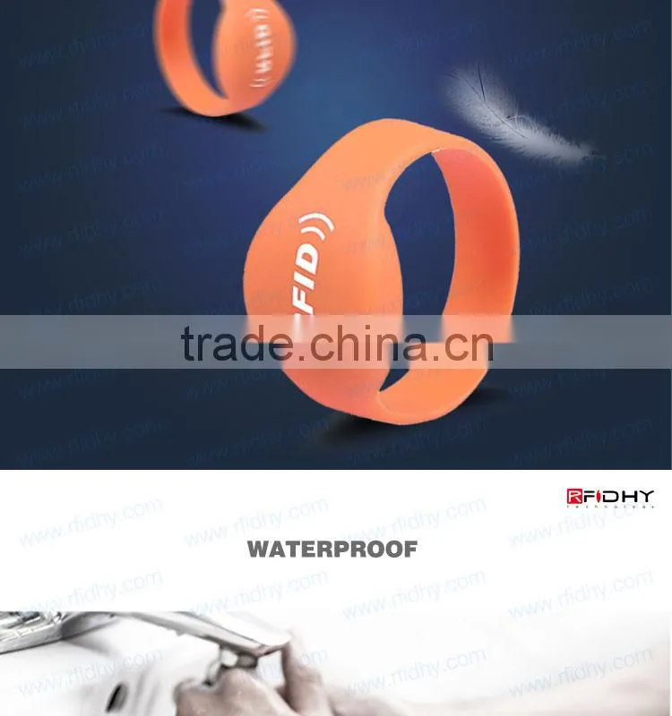 Order Printed Silicone Wristbands RFID for Fitness/gym