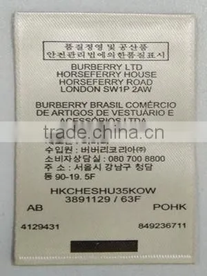 factory custom washable swimwear care label