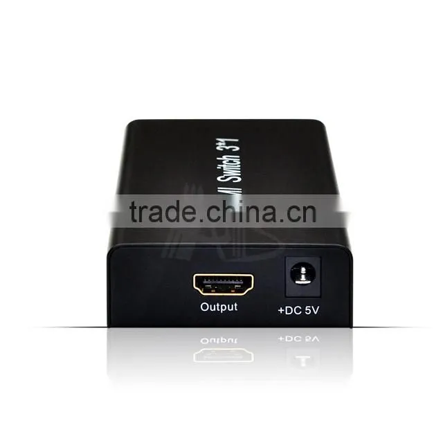 HDMI Switcher 3x1 Metal house, gift box , IR&Power