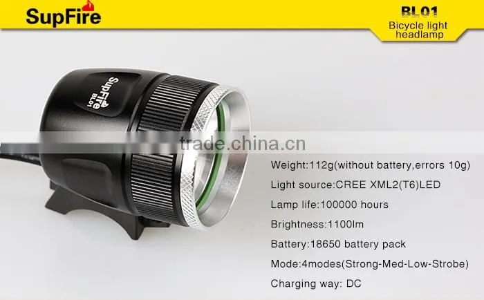 SupFire dual-use powerful led headlamp & bicycle light