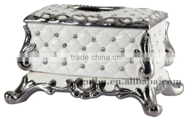2014 white NEW Design acrylic Resin tissue box for home office decor