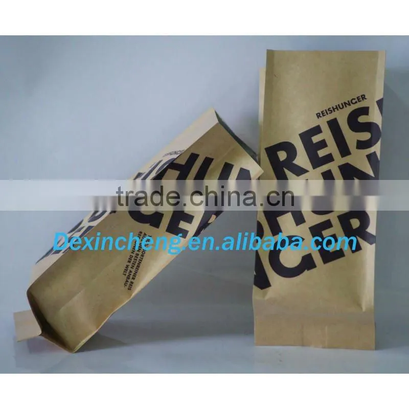 Matt print nature kraft paper side gusset tea bag