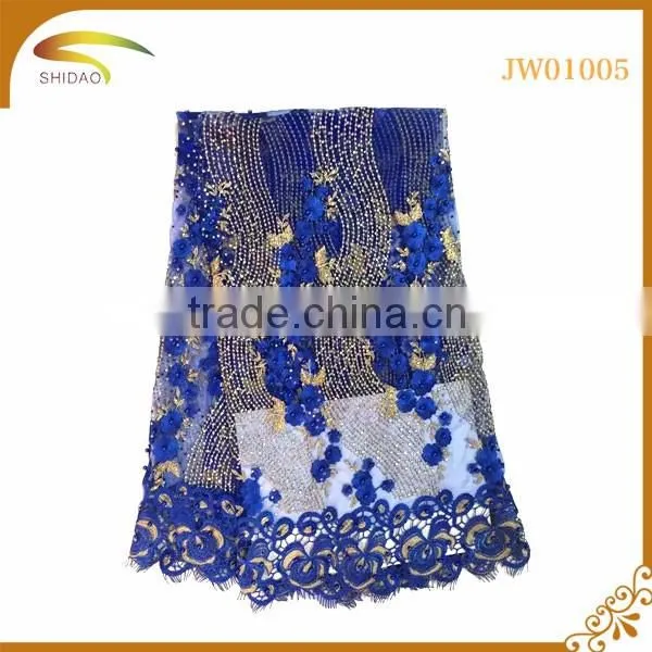 wholesale high quality latest Italian decorative embroidery stretch silk fabric market in african
