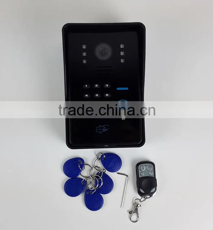 2015 7" color screen wired ID card unlock video door phone with remote door release PY-811MJIDS11