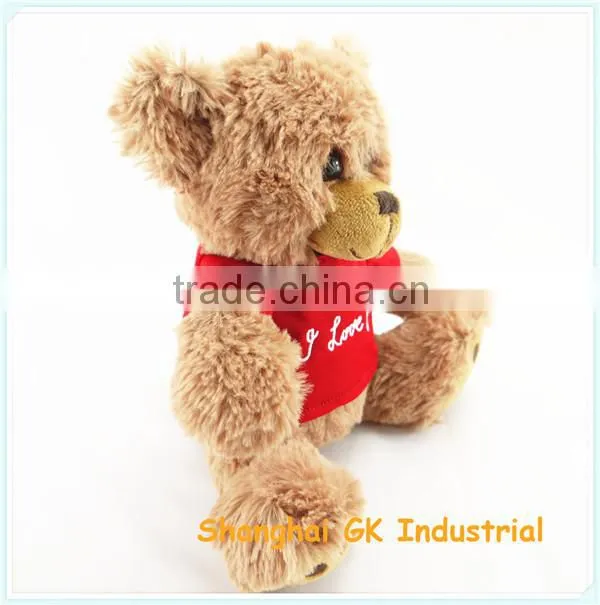15cm sitting height valentine bear with i love you T-shirt