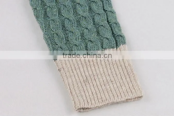 2014 latest European and American retro style high-end long-sleeve pullover polo-collar knitted woman sweater