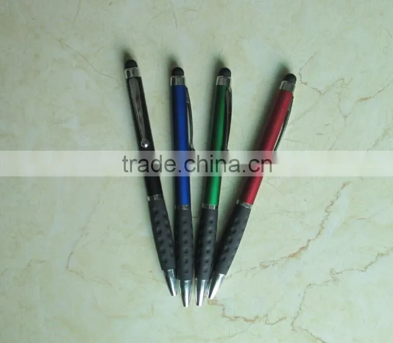 Metal And Rubber Cystal Twist Mechanism Ball Point Pen