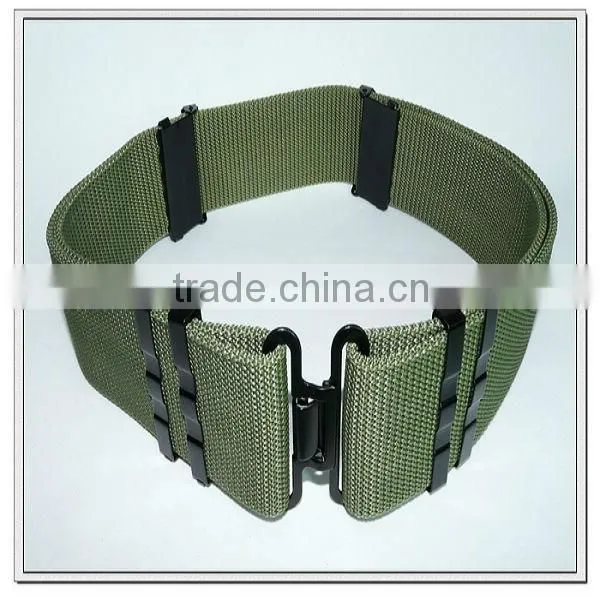 57mm wide polypropylene green military belt,military police belt