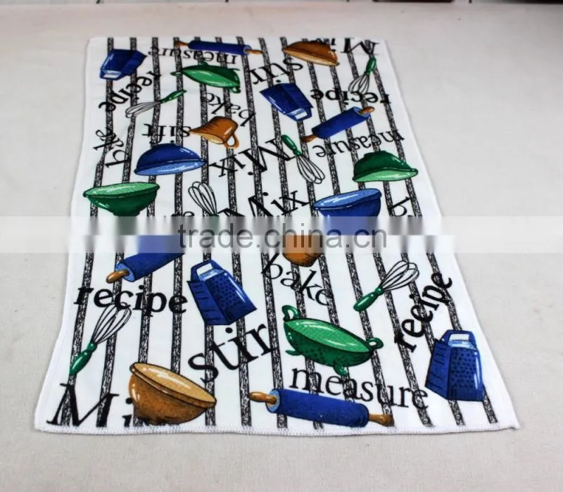 china products custom printed microfiber absorbent tea towels