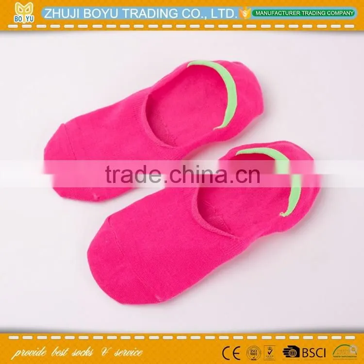 BY-161013 Women Colorful Socks Invisible sock With Non Slip Silicone
