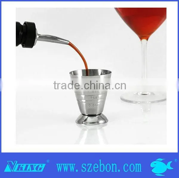 High quality stainless steel double hemming jigger measuring cup