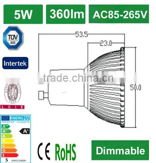 High quality 3W 5W aluminum cob gu10 led spot light