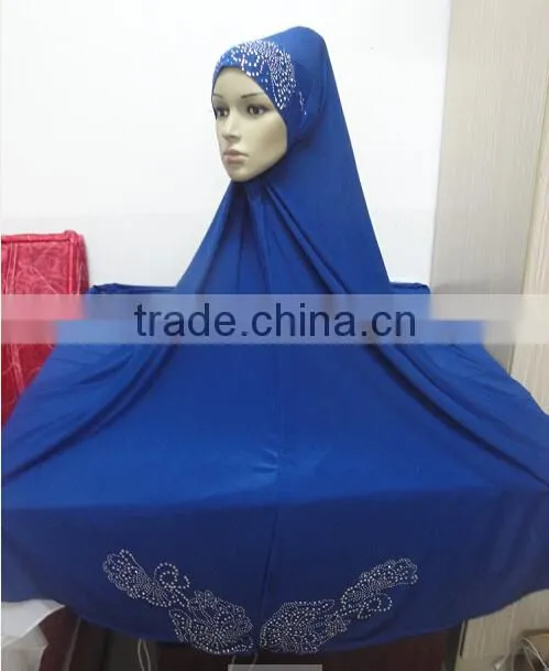 H302 new style big size hijab with stones,no stiff on front,pray hijab