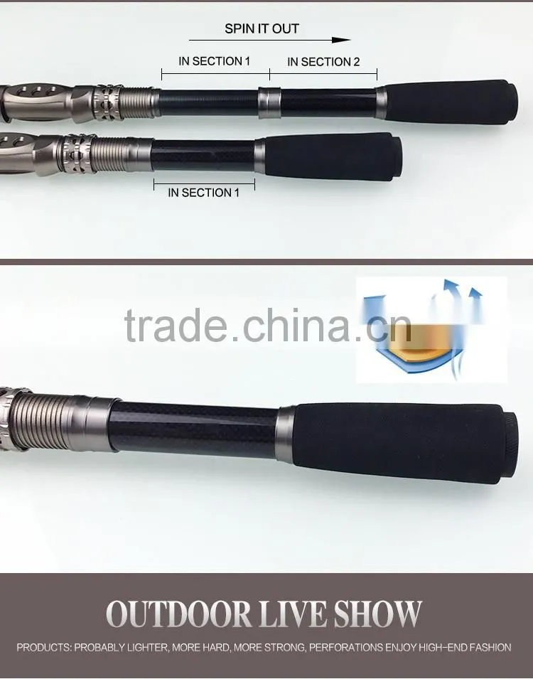 Spin Spinning Rod and Reel Combos Carbon Telescopic Fishing Rod with Reel Combo Sea Saltwater Freshwater Kit Fishing Rod Kit