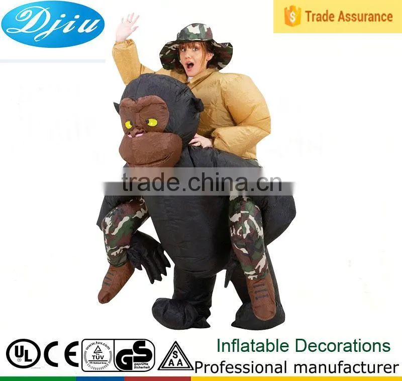 DJ-CO-156 INFLATABLE RIDING GORILLA Orangutan Adult Costume Costumes Party Halloween Theme