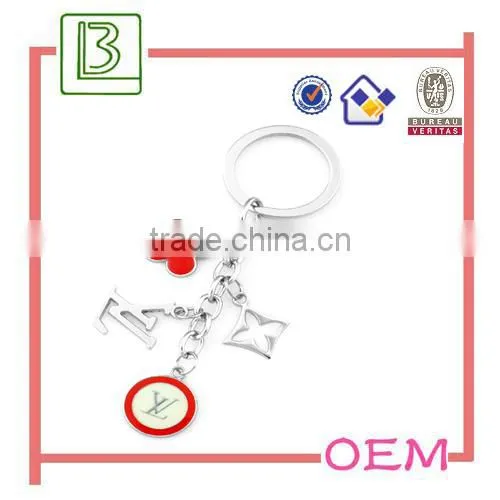 silver plated metal keychain ring