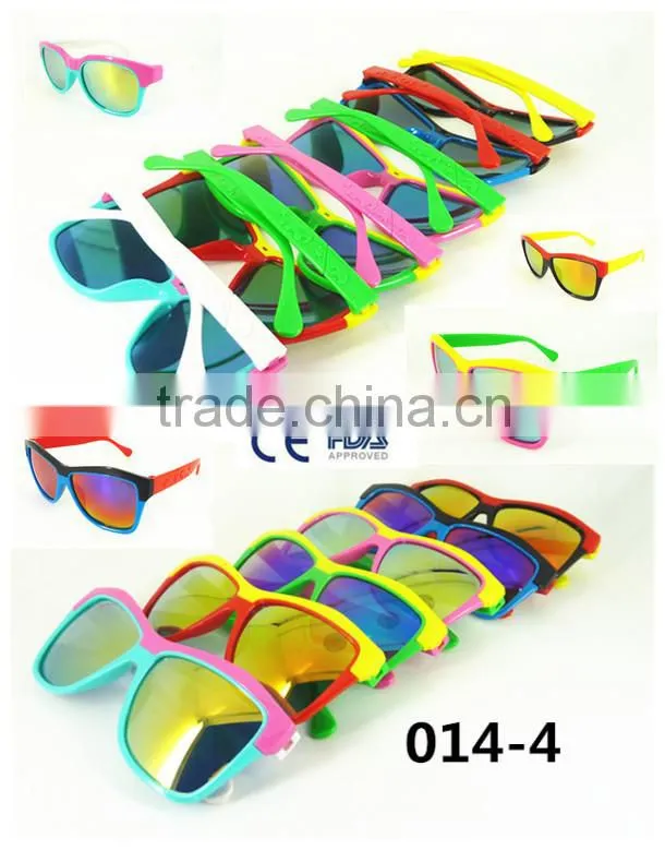 2015 Hot Selling Plastic Custom Mirror Lens Children Sunglasses