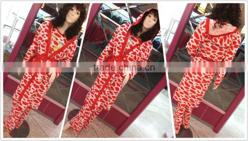 Creative Lovely three duck cloud pattern design three-piece pajamas woman