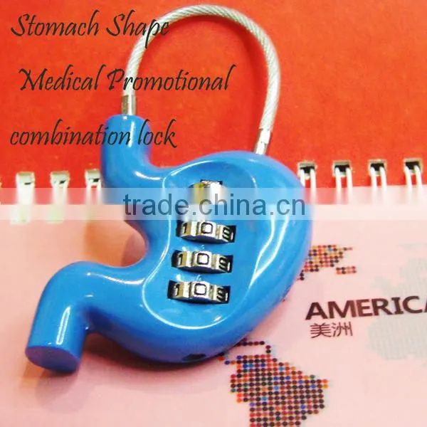 Fashion designs human organ shape combination padlock cable locks