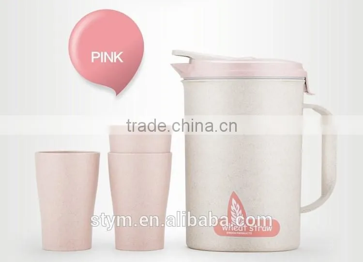 Wheat Straw hot and cold water jug set