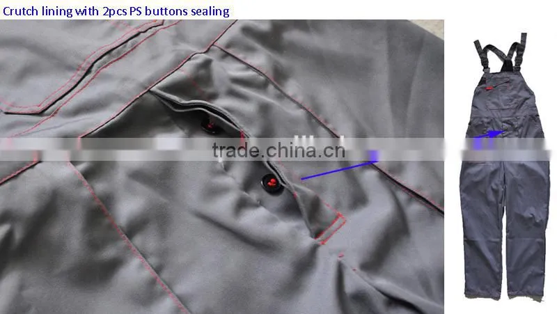 2014 Wholesale New High Quality Fashion Long Sleeves with Bib Pants European Labour Working Workwear