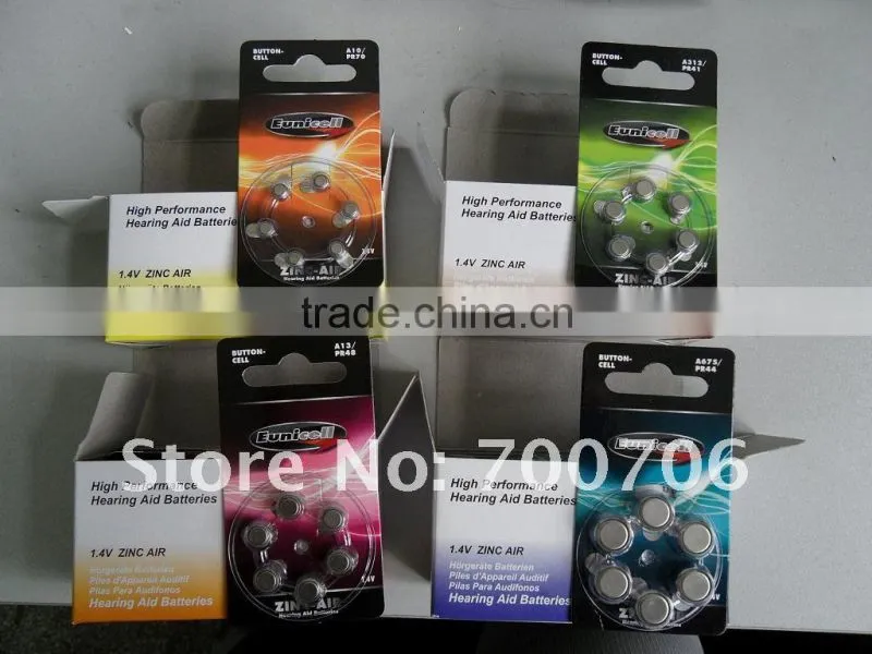 1.4v Zinc Air Batteries - A10, A13, A312, and A675