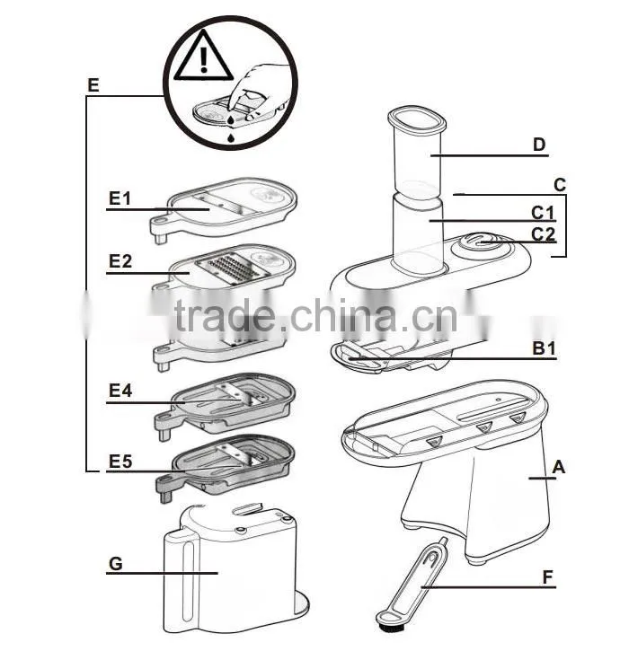 OTJ-S918 280W CE CB ISO japanese strip root cube multi cutter vegetable